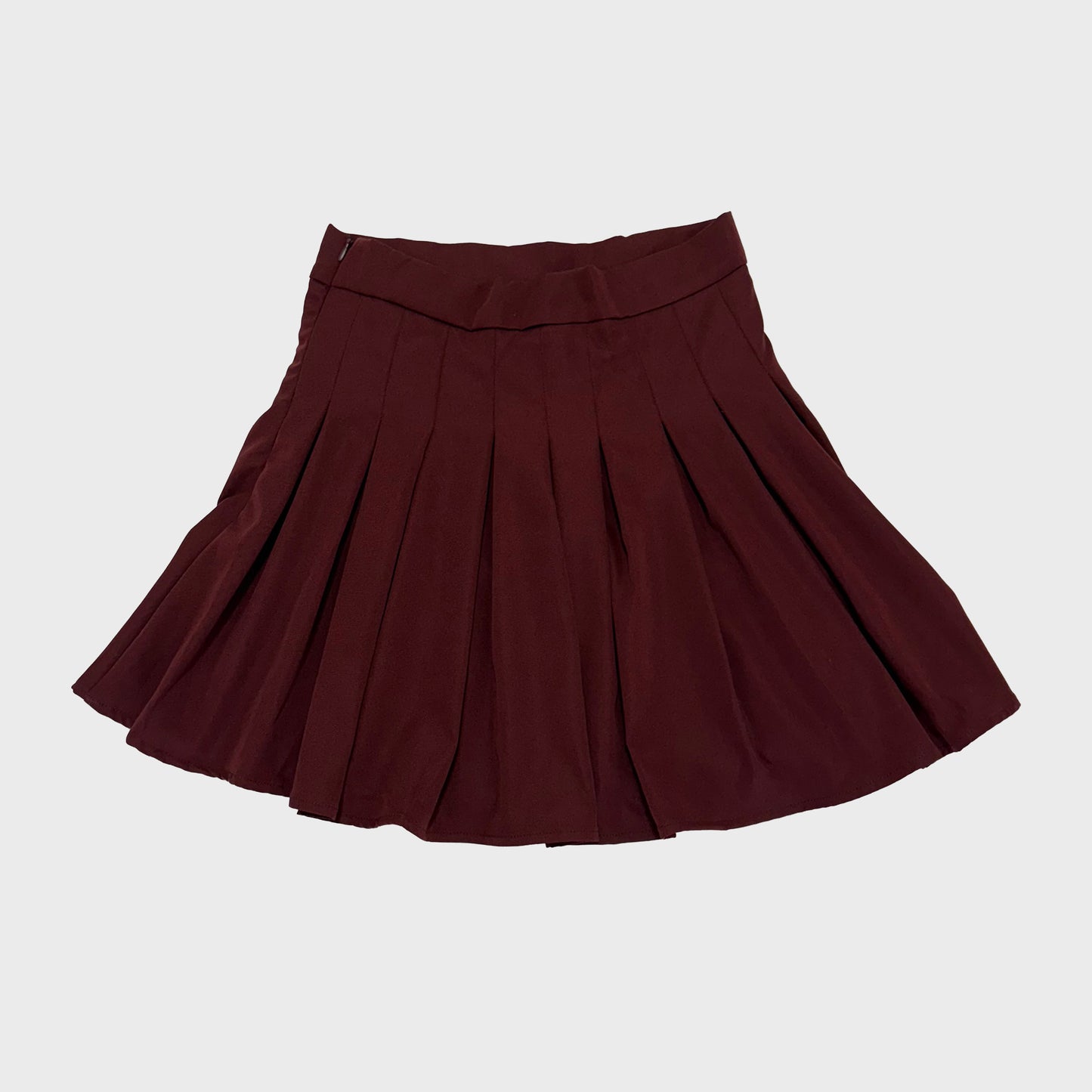 Falda mini Vinotinto con plise