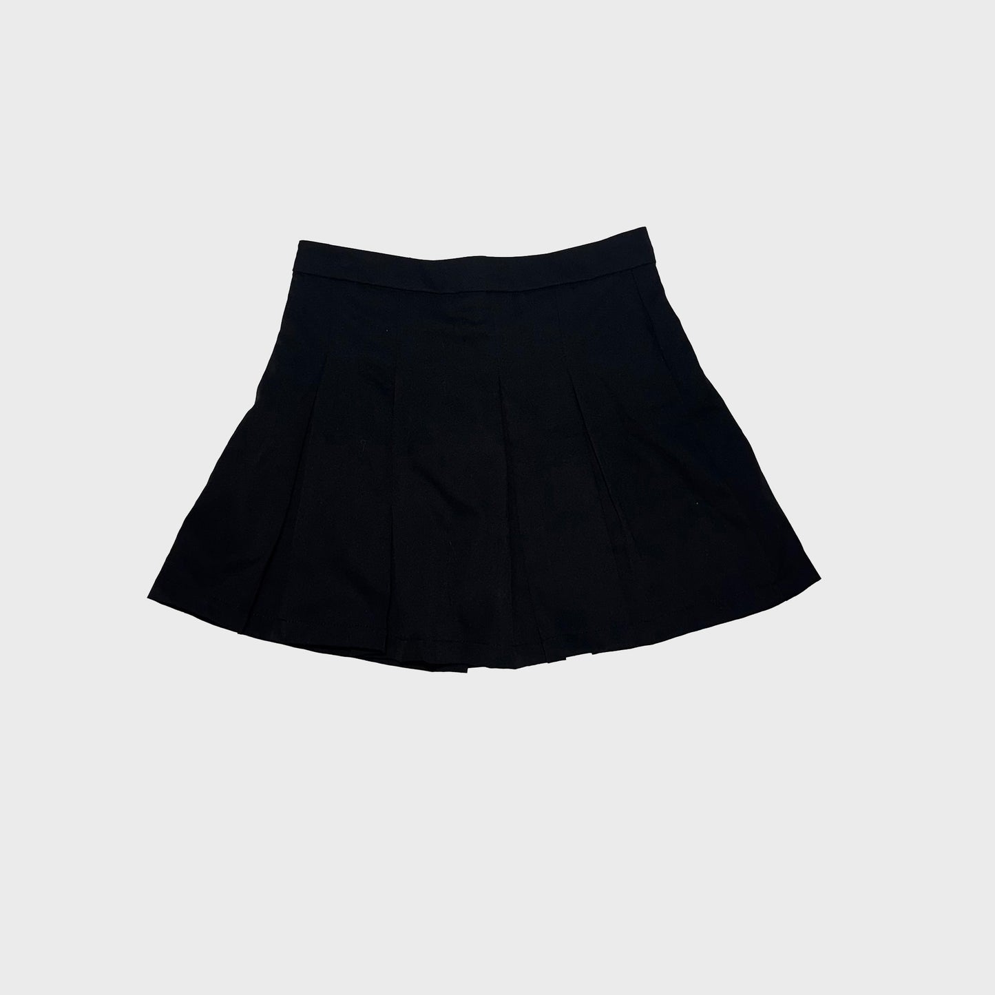 falda mini negra de lino