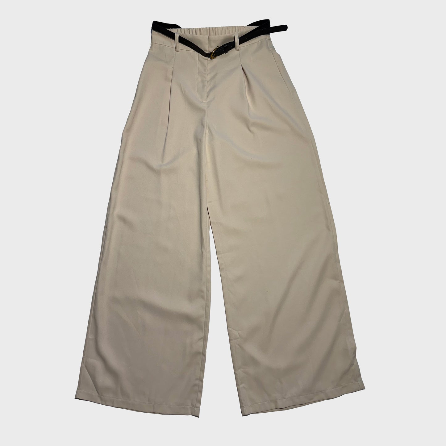 Pantalon largo beige claro