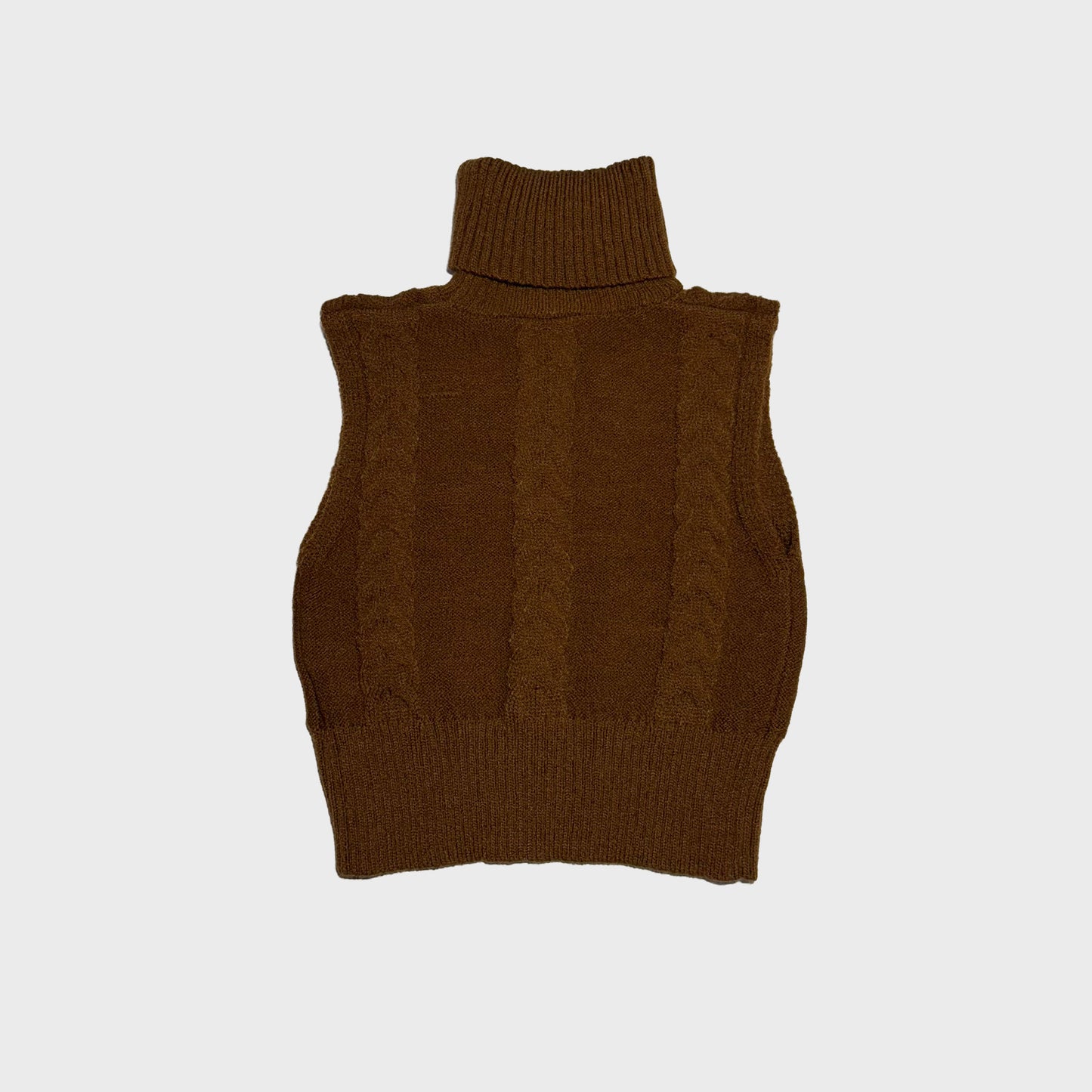 Blusa  camel tejido cuello alto